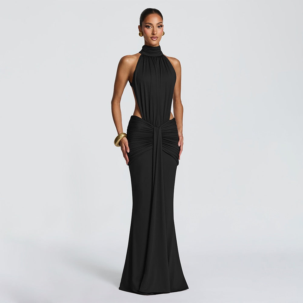Robe Longue SIRENA – Robe Dos Nu à Col Montant