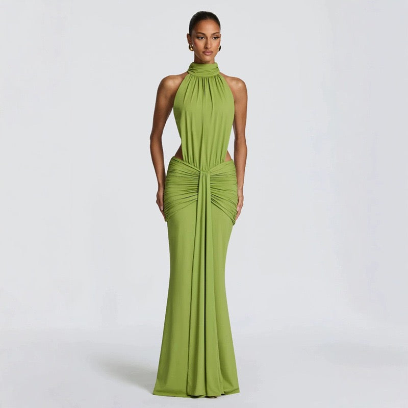 Robe Longue SIRENA – Robe Dos Nu à Col Montant
