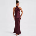 Robe Elena – Robe Longue Satinée Dos Nu