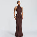Robe Longue SIRENA – Robe Dos Nu à Col Montant