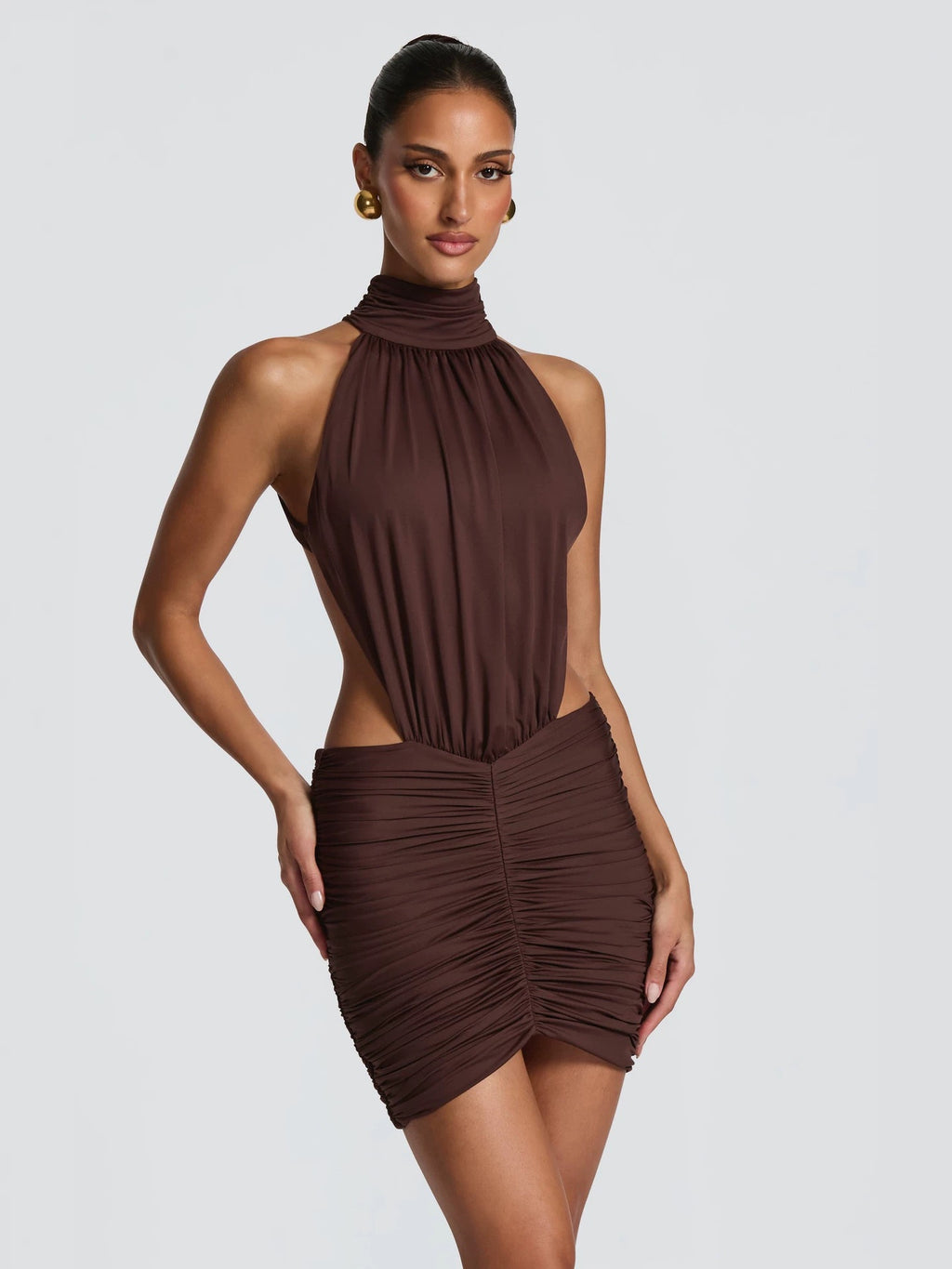 Robe ALICE – Mini-Robe Dos Nu à Col Montant